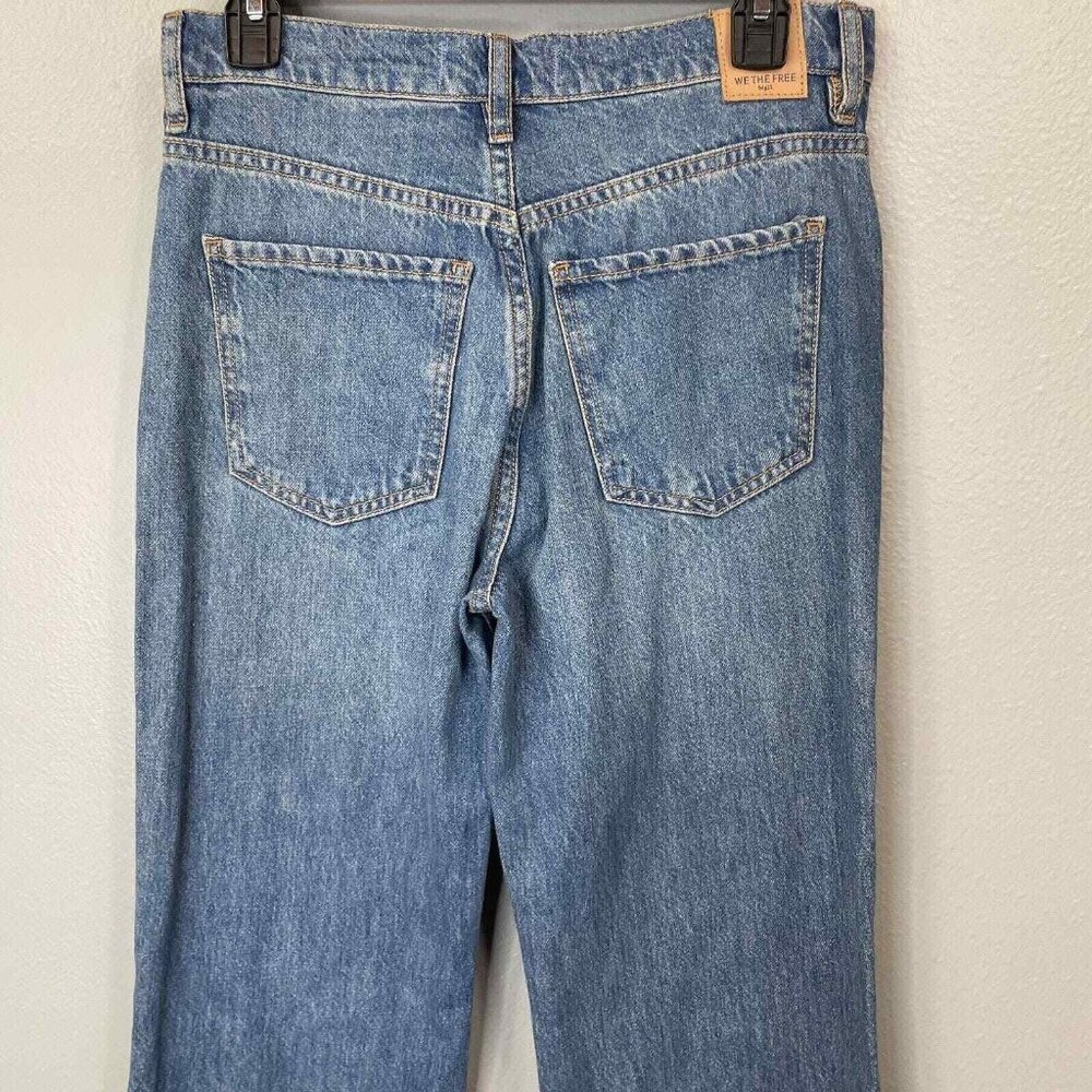 Free People New Dawn Flare Jeans Womens 25 Blue Denim High Rise Button Fly - Picture 6 of 15